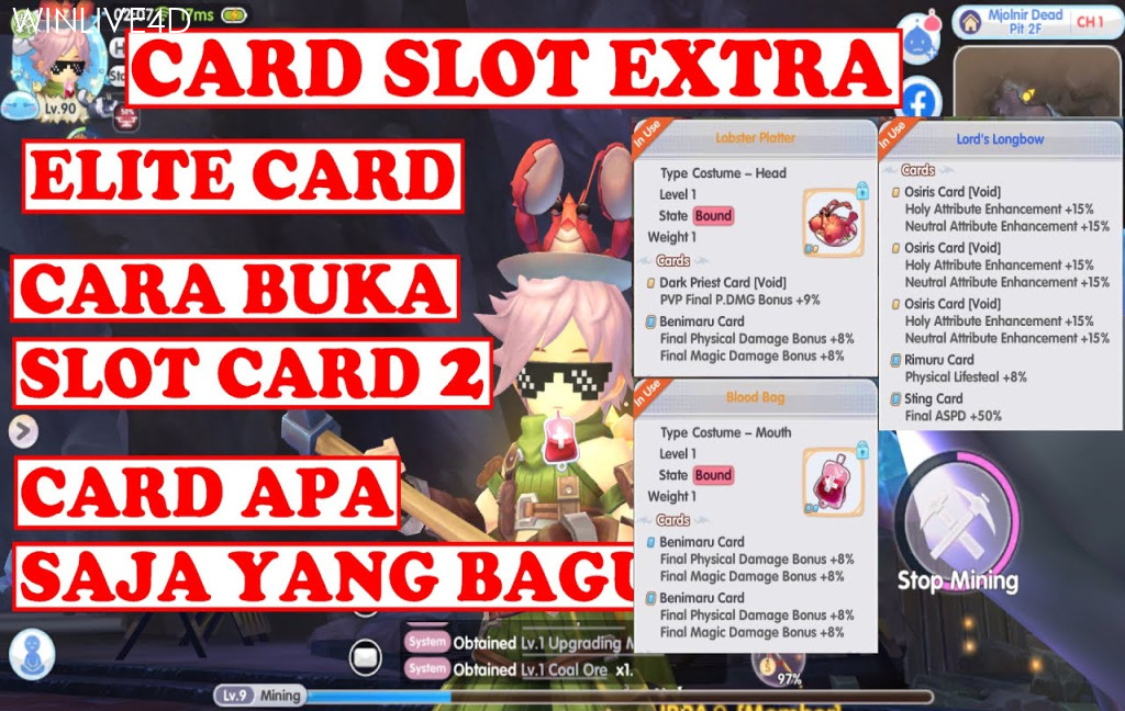 CARD SLOT EXTRA! ELITE CARD! CARA BUKA SLOT CARD ! Ragnarok X Next  Generation ROX