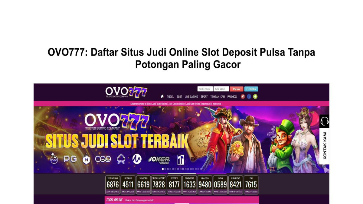OVO Slot Deposit Pulsa Tanpa Potongan